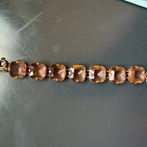 J. Crew Stone Bracelet - Rose Stone with Gold Hardware